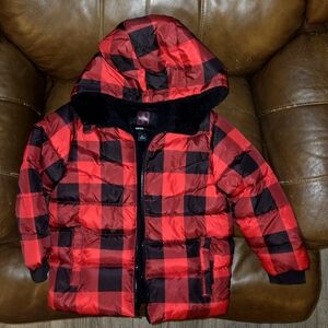 Swiss Tech Red and Black Kids Puffer Jacket
